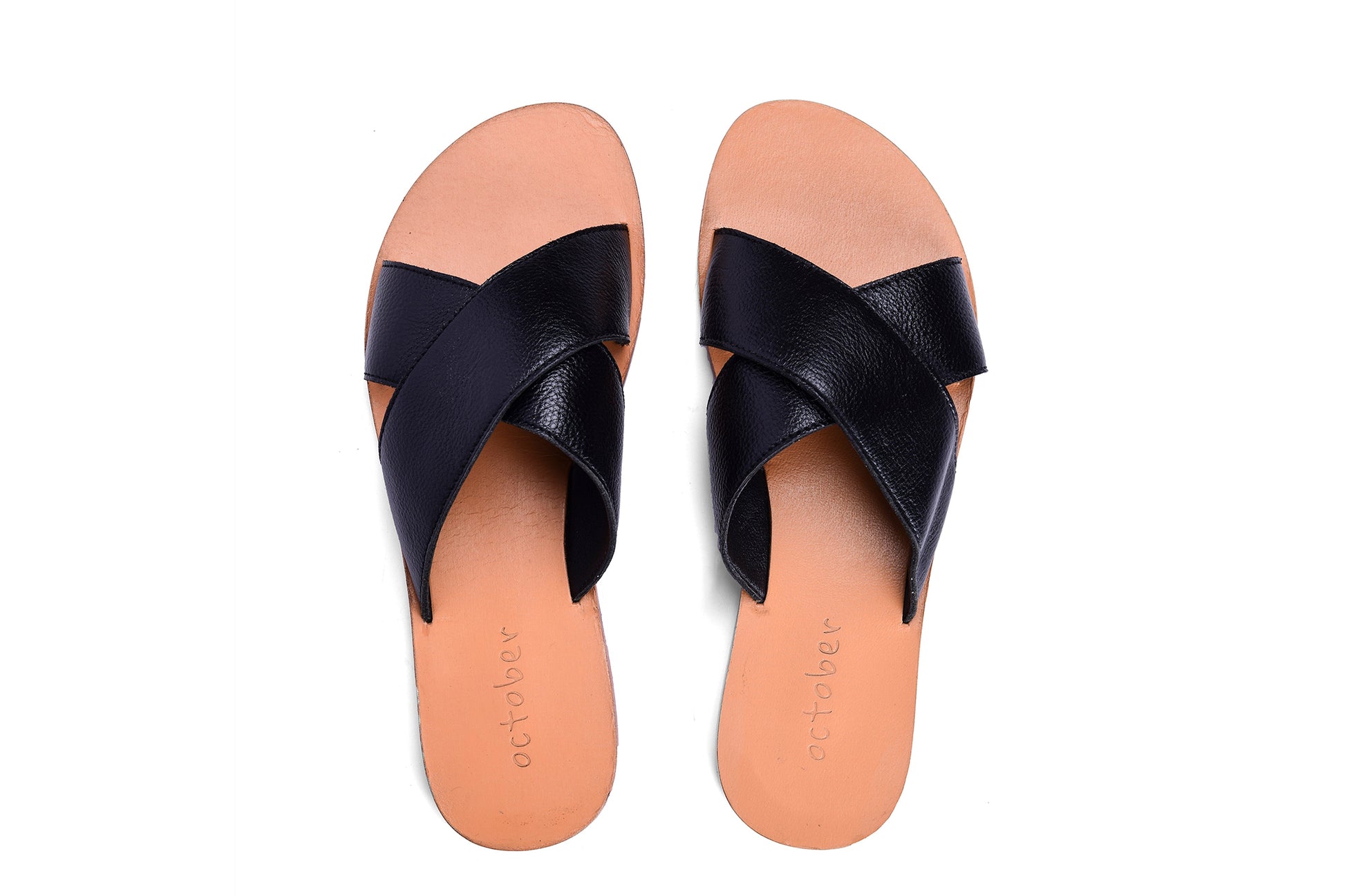 Criss Cross Slipper- Black - October Jaipur