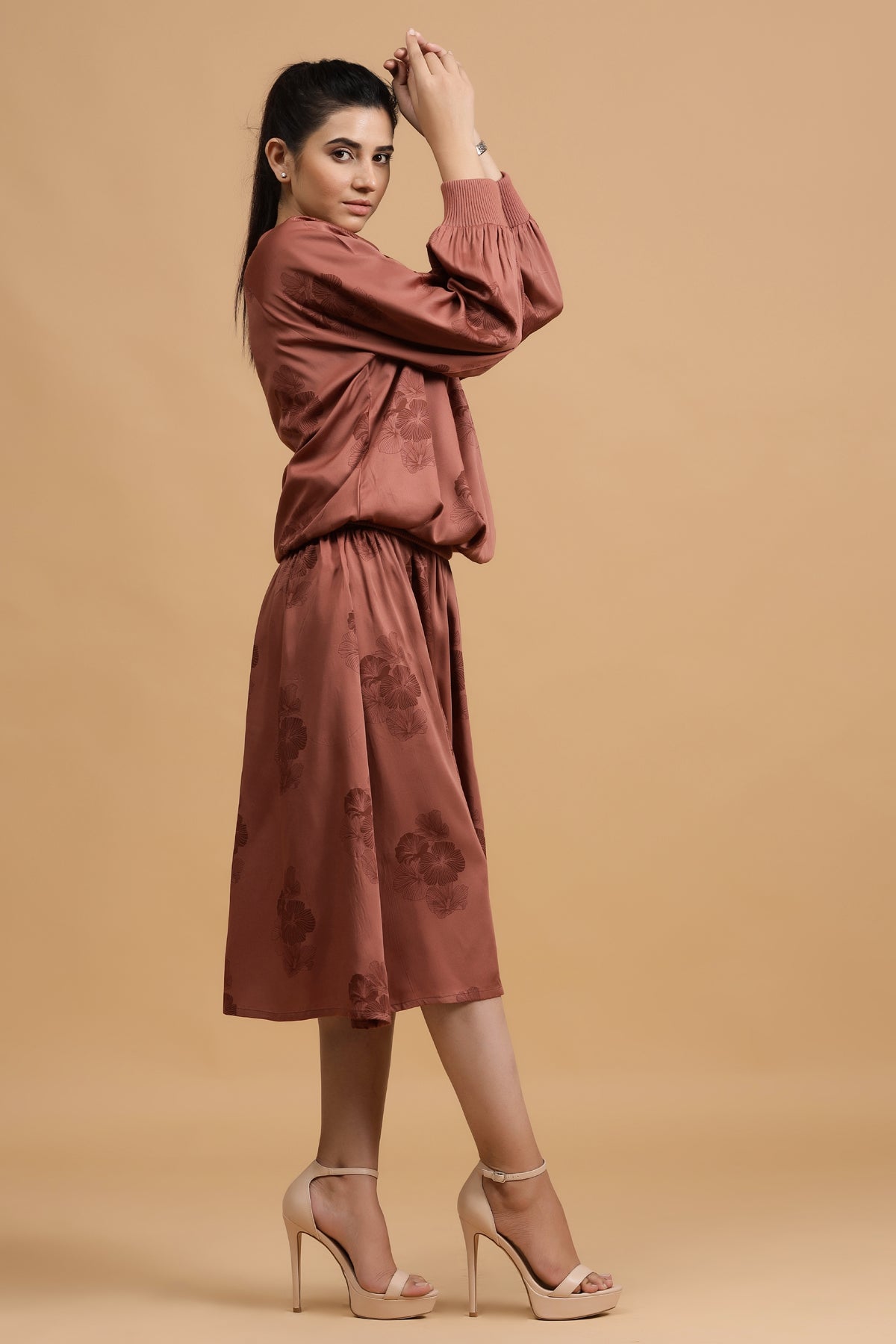 Camellia Skirt - Rust Posy - October Jaipur