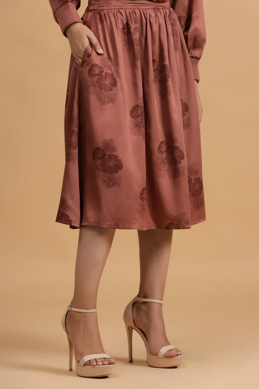 Camellia Skirt - Rust Posy - October Jaipur
