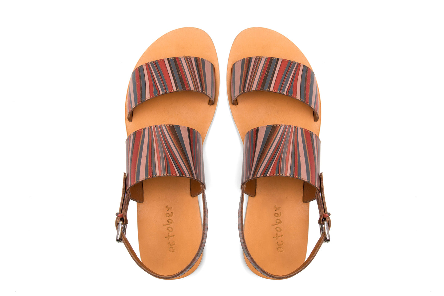 DOUBLE STRAP SANDAL- MULTI COLOUR - October Jaipur