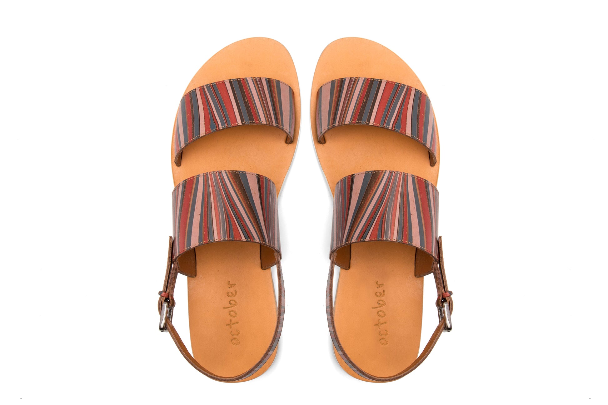 DOUBLE STRAP SANDAL- MULTI COLOUR - October Jaipur