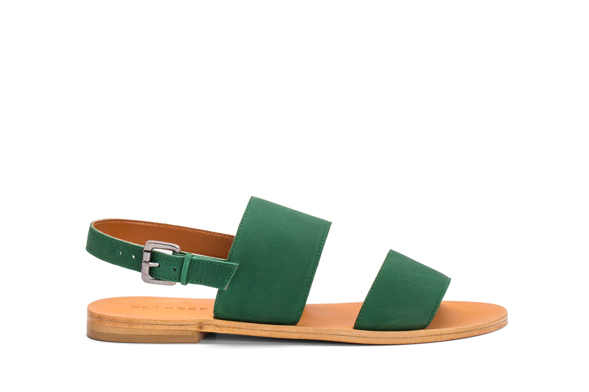 DOUBLE STRAP SANDAL- GREEN - October Jaipur