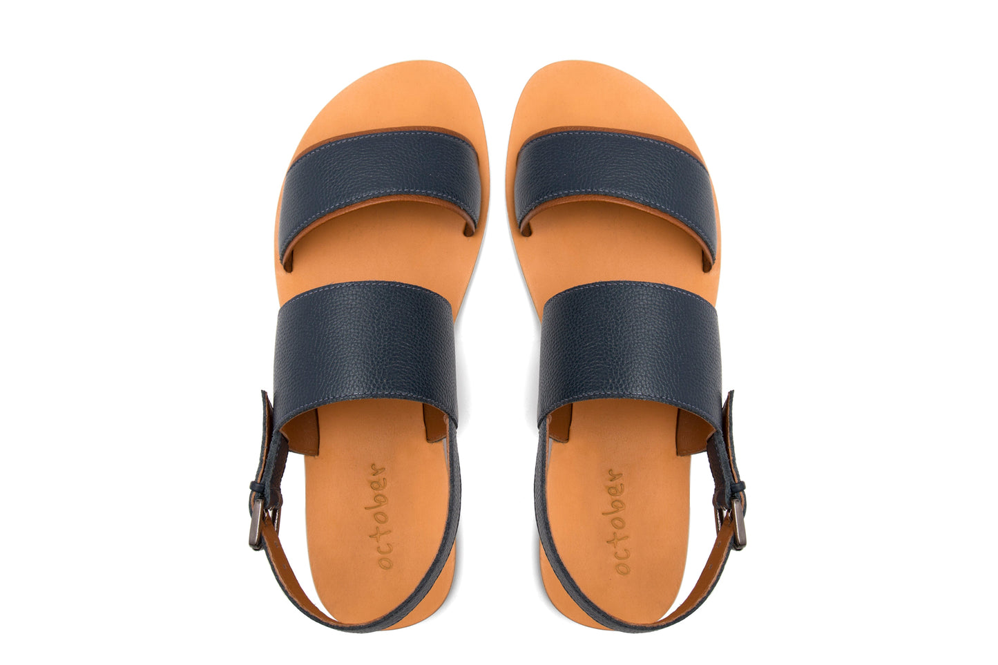 DOUBLE STRAP SANDAL-BLUE - October Jaipur