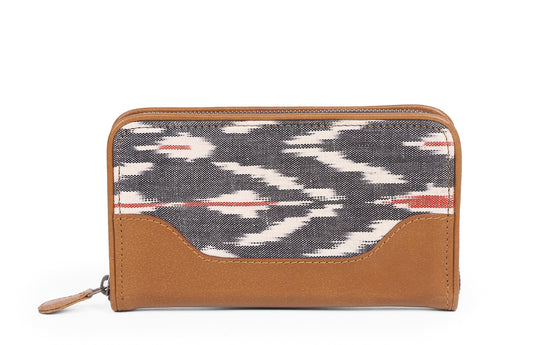 Brick Wallet- Grey Ikat - October Jaipur