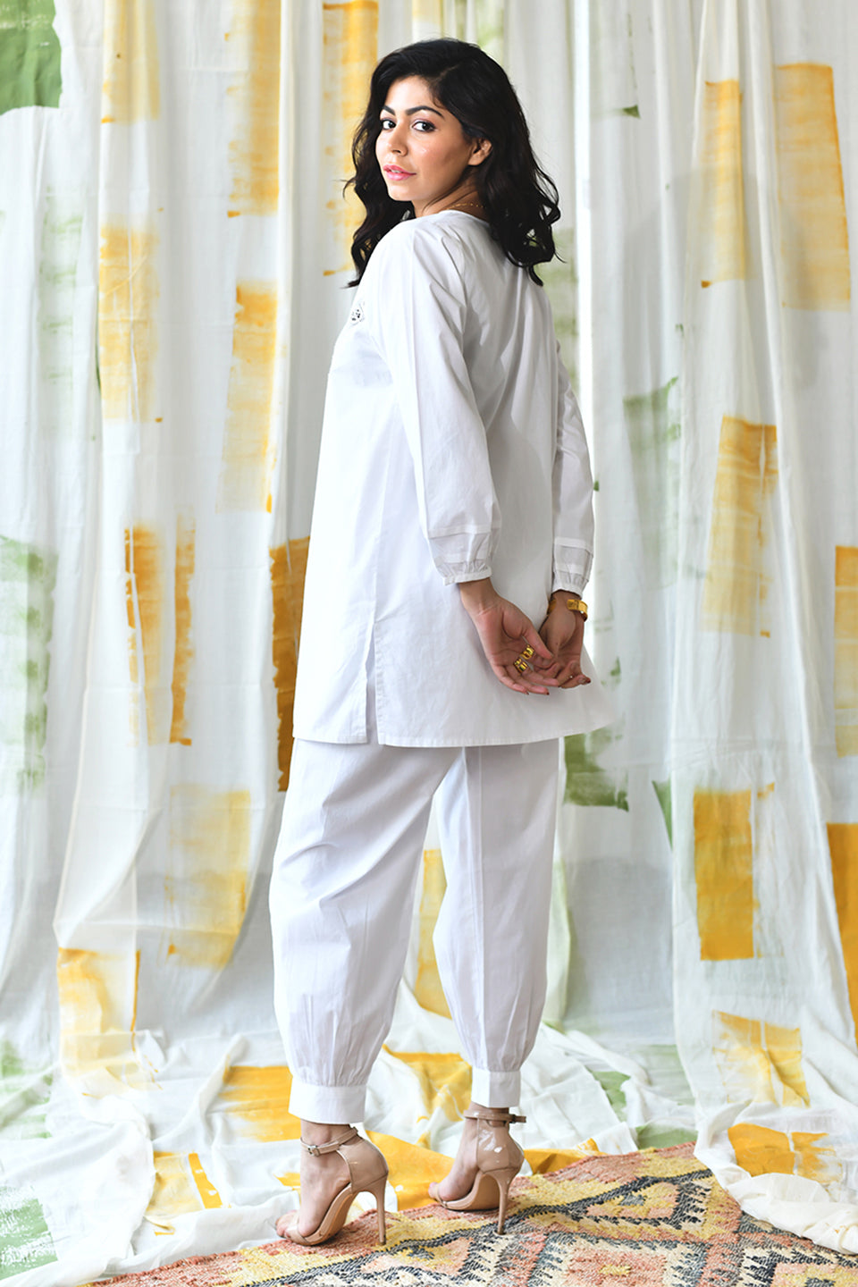 Holly Shirt Set-White