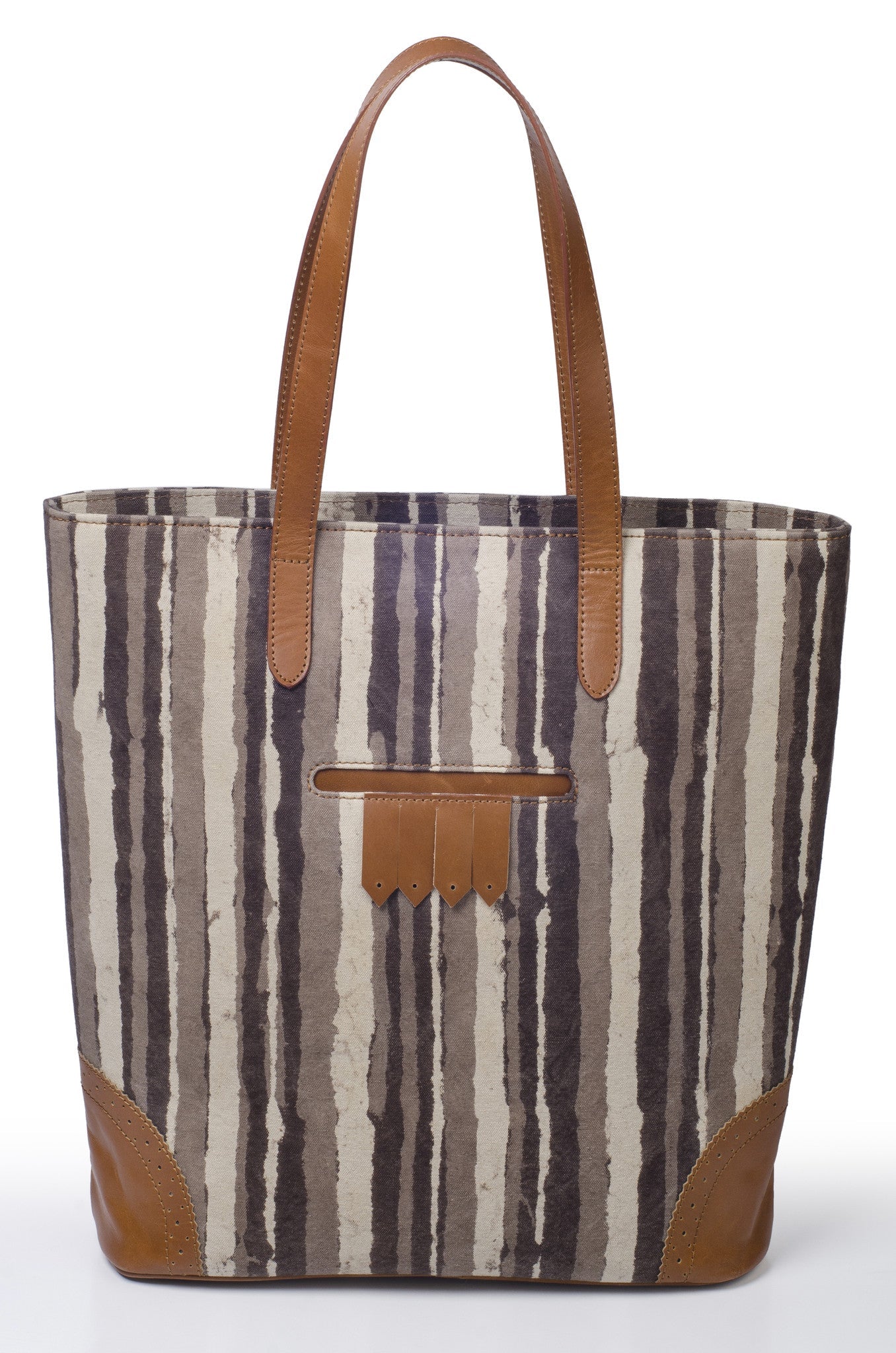 Grey Stripe Tote - October Jaipur