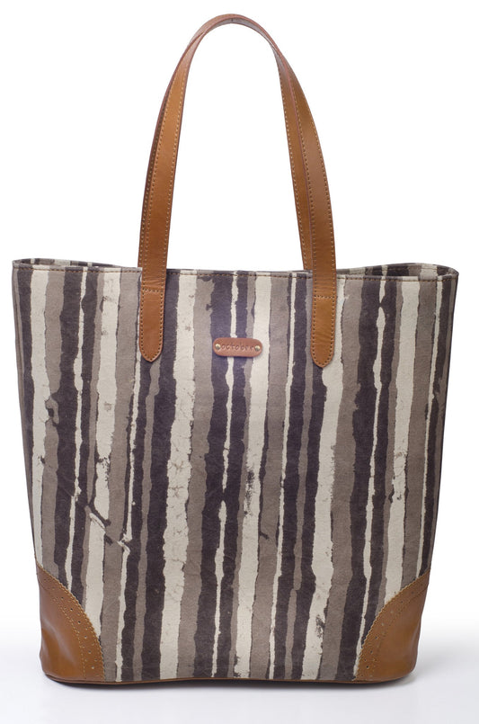 Grey Stripe Tote - October Jaipur