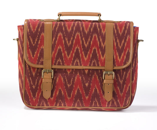 Laptop Briefcase- Red Ikat - October Jaipur