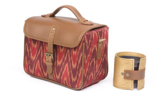 Camera Bag- Red Ikat Durrie - October Jaipur