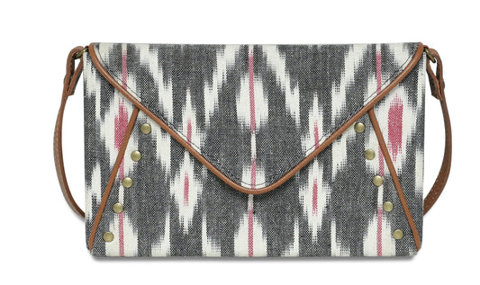 Envelope Clutch-Grey Ikat - October Jaipur