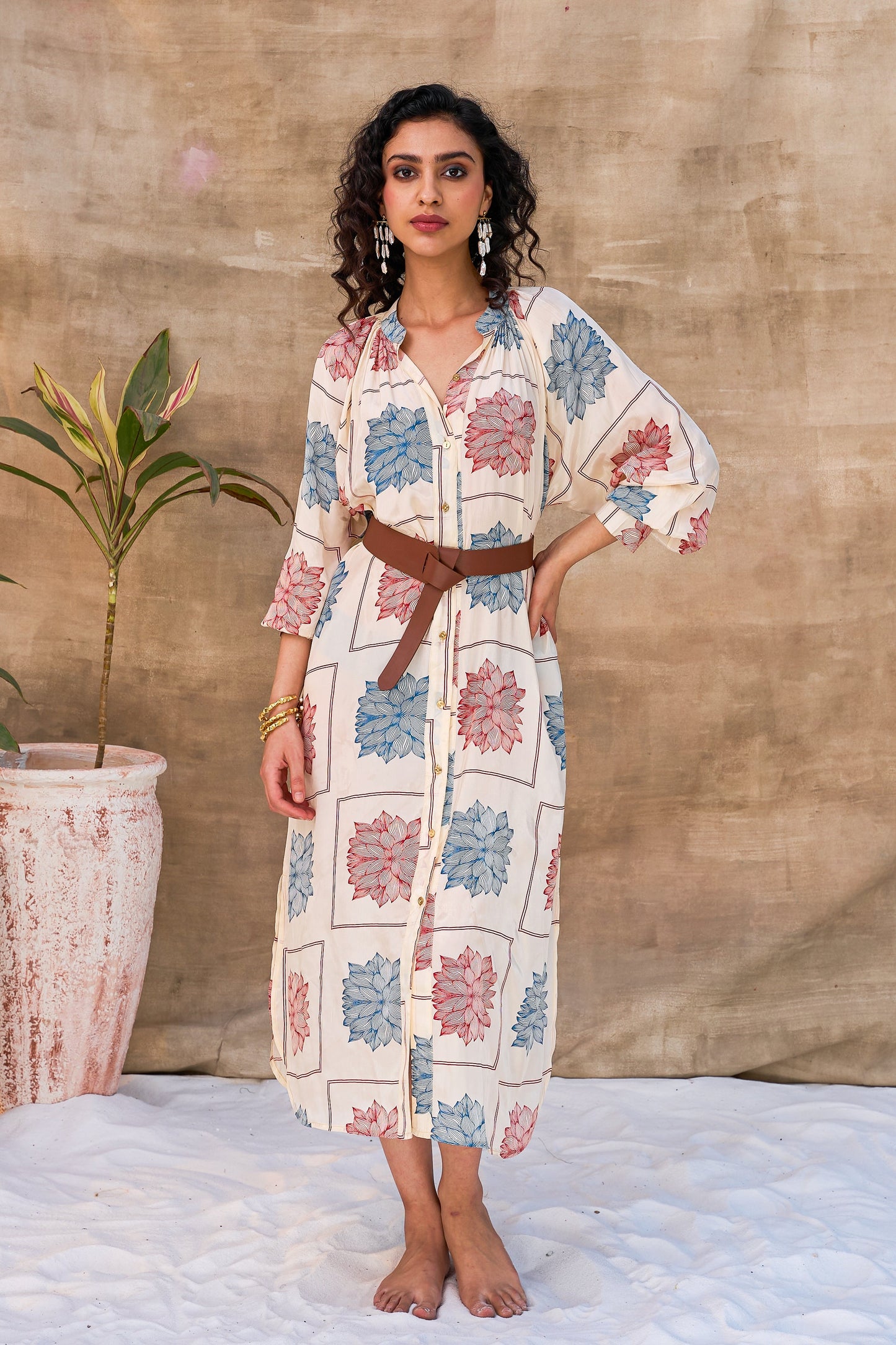 RESORT SHIRT DRESS-VANILLA