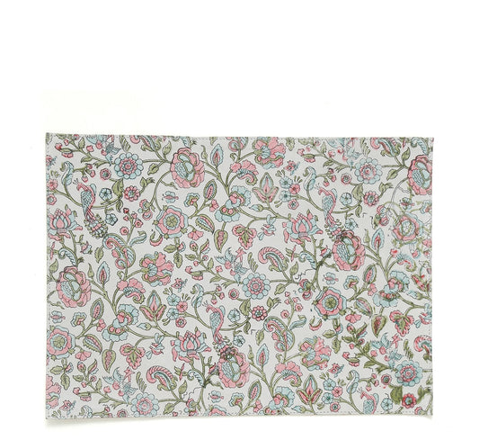Mat - Block Print Floral - October Jaipur
