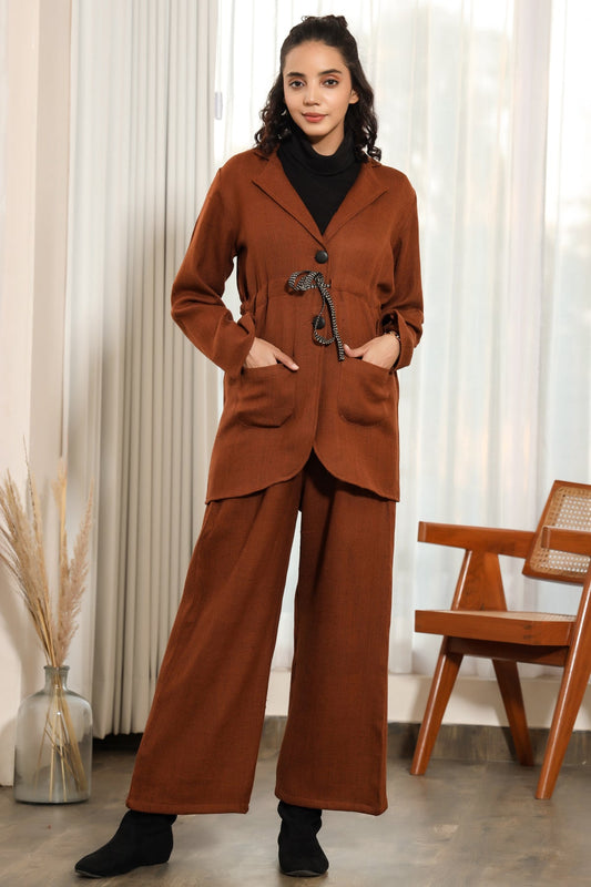 Stacy- Woollen Blazer Set