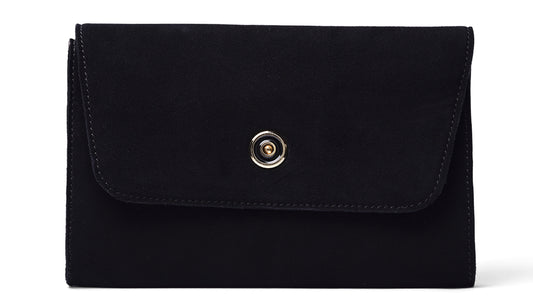 Suede clutch- Black - October Jaipur
