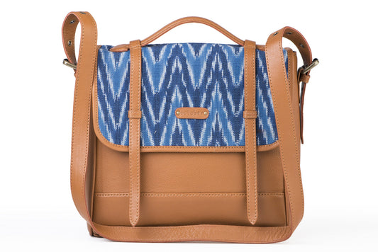 Saddle- Blue Ikat Durrie - October Jaipur