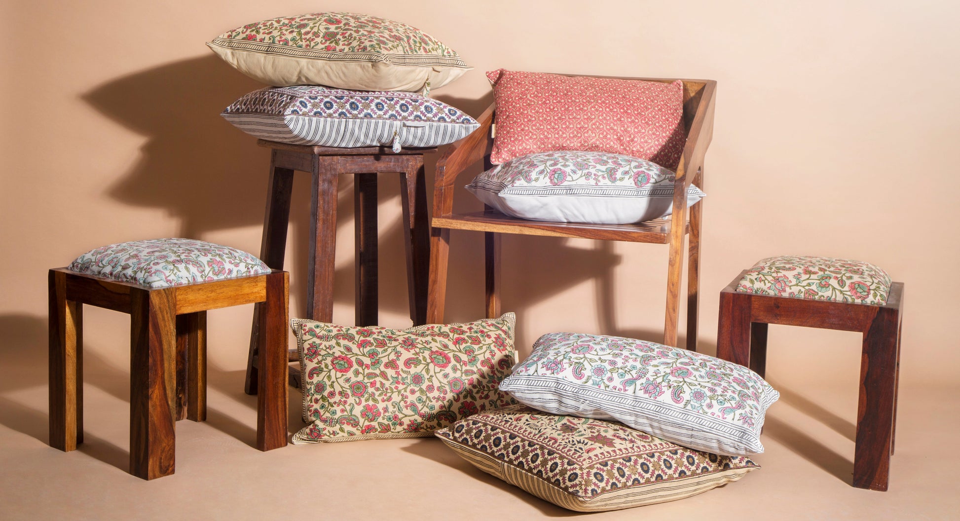 Westend Garden - Leather Side Stool - October Jaipur