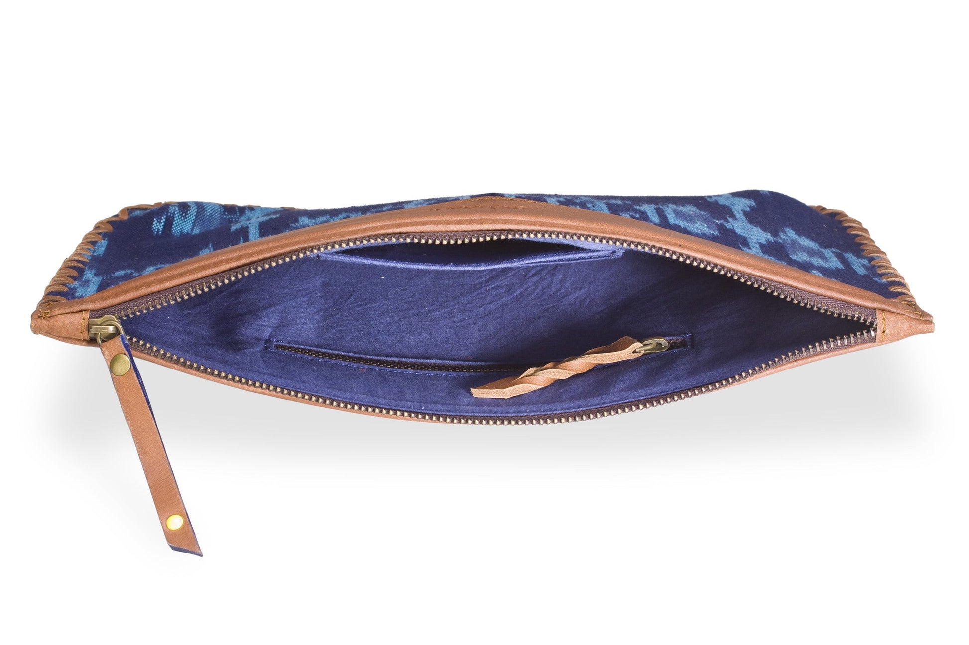 Woven Clutch- Blue Ikat - October Jaipur