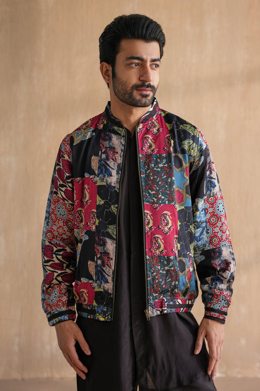 MIRZA BOMBER JACKET-PATCHWORK