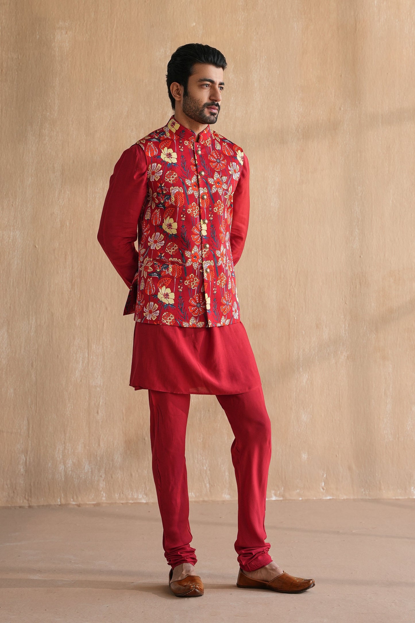 VIVAAN NEHRU JACKET SET-DAY FLORALS(SET OF 3)