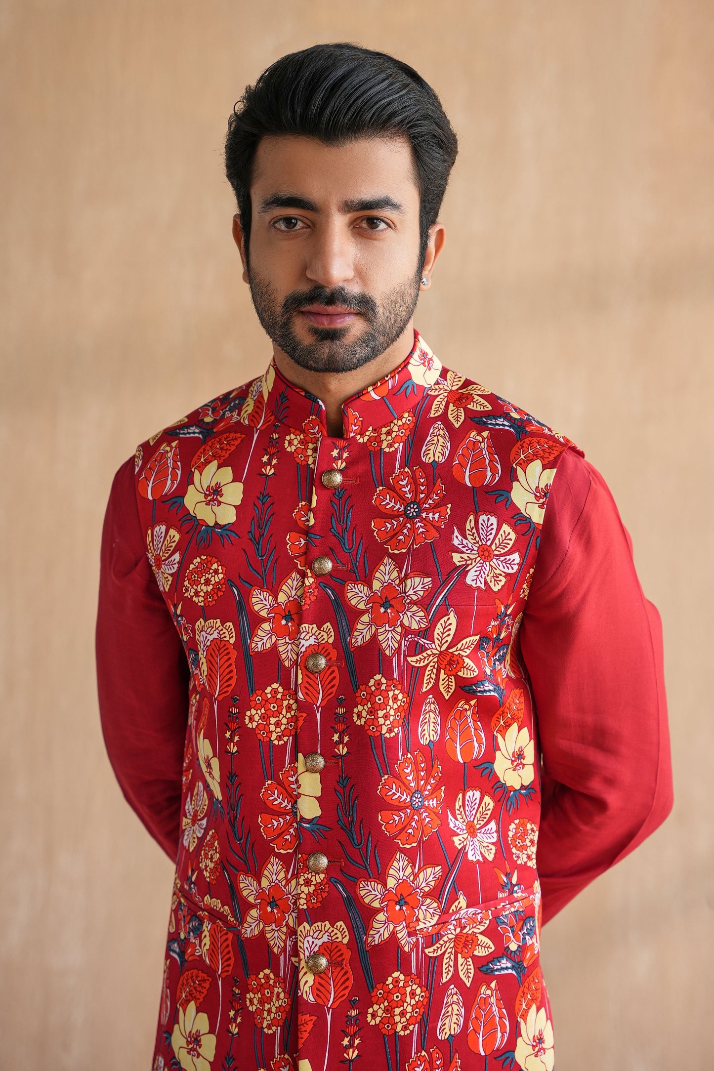 VIVAAN NEHRU JACKET SET-DAY FLORALS(SET OF 3)
