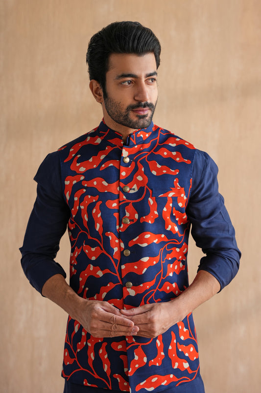 VIVAAN NEHRU JACKET- FLORA
