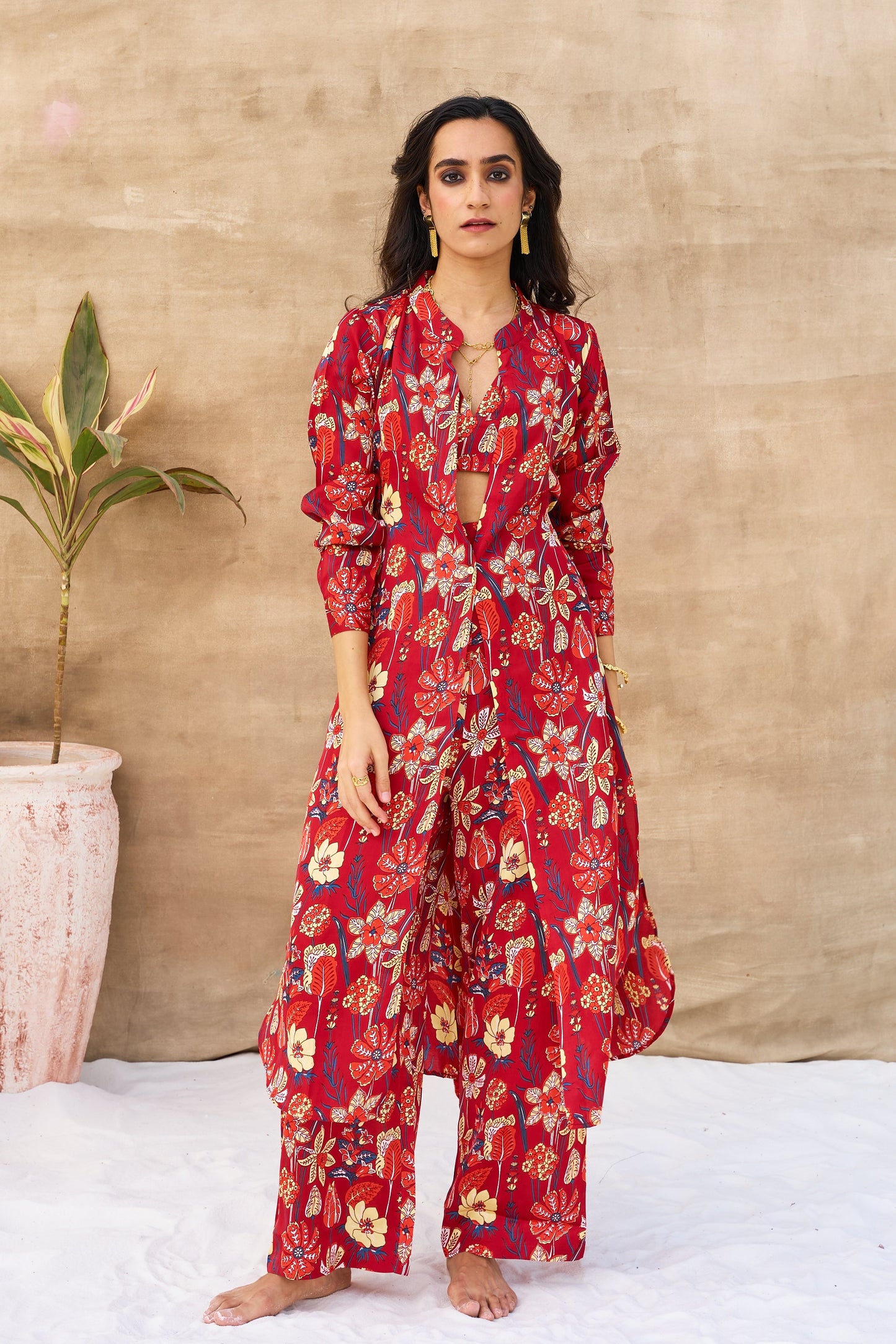 OVERLAY COORD SET- FLORAL (3 Pcs Set)