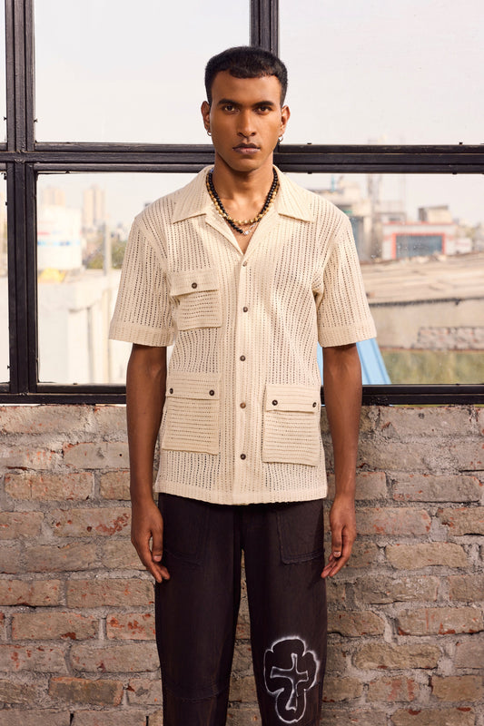 CROCHET OFF WHITE SHIRT