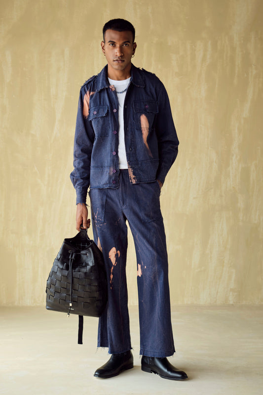 HOFFMAN UNFINISHED JACKET SET -BURNT BLUE
